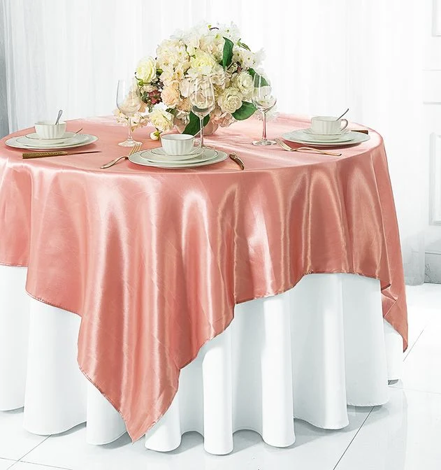 72"x72" Seamless Square Satin Table Overlay - Rose Pink (1pc)